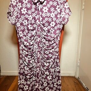 Elegant Floral Mini Dress in Purple